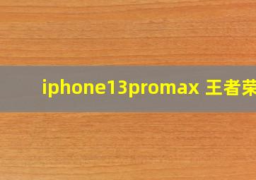 iphone13promax 王者荣耀